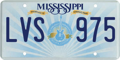 MS license plate LVS975