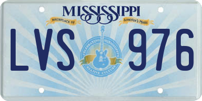MS license plate LVS976