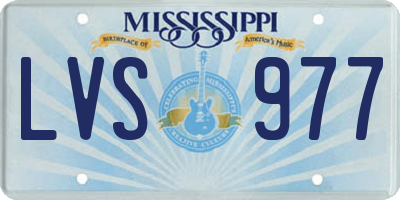 MS license plate LVS977