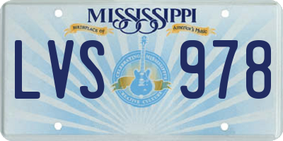 MS license plate LVS978