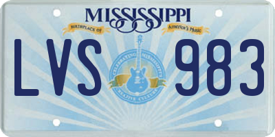 MS license plate LVS983