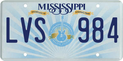 MS license plate LVS984