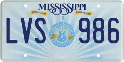 MS license plate LVS986