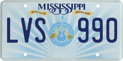 MS license plate LVS990