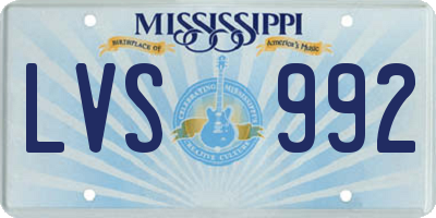MS license plate LVS992