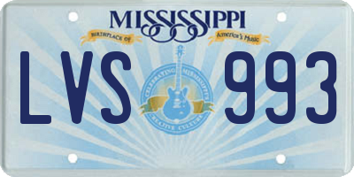MS license plate LVS993
