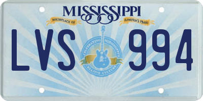 MS license plate LVS994