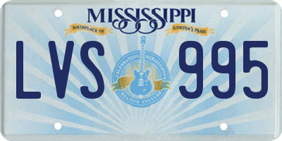 MS license plate LVS995