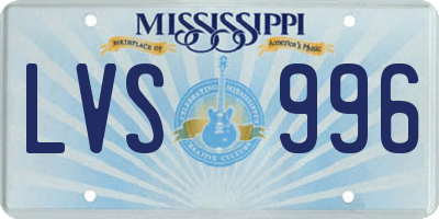 MS license plate LVS996
