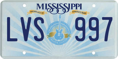 MS license plate LVS997