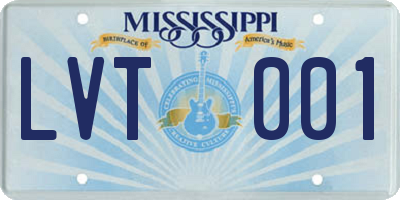 MS license plate LVT001