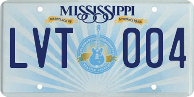 MS license plate LVT004