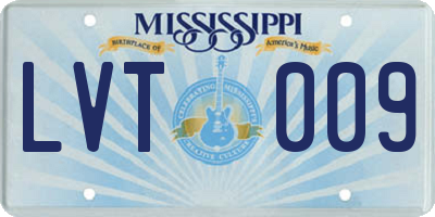 MS license plate LVT009