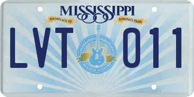 MS license plate LVT011