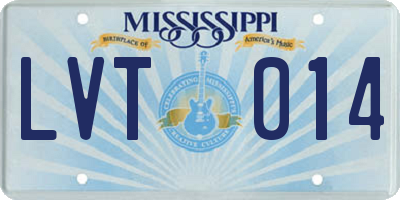 MS license plate LVT014
