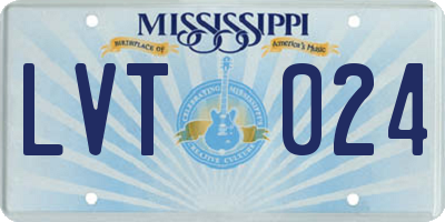 MS license plate LVT024