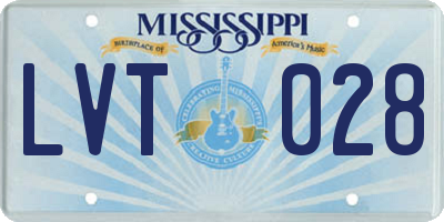 MS license plate LVT028
