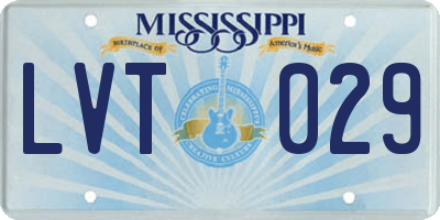 MS license plate LVT029