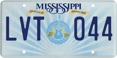 MS license plate LVT044