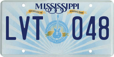 MS license plate LVT048