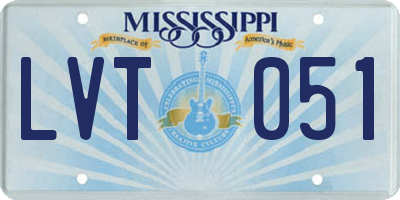 MS license plate LVT051