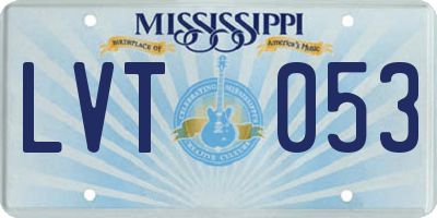 MS license plate LVT053