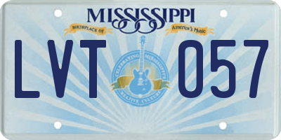MS license plate LVT057