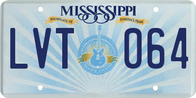 MS license plate LVT064