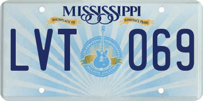 MS license plate LVT069