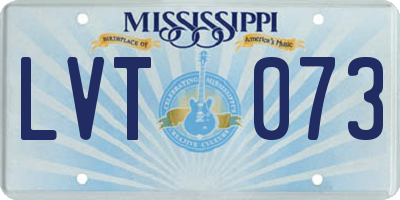 MS license plate LVT073