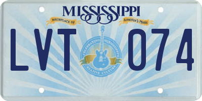 MS license plate LVT074