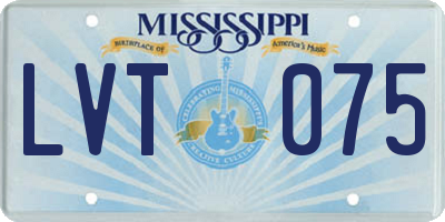 MS license plate LVT075
