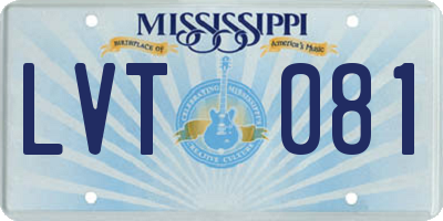 MS license plate LVT081