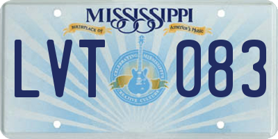 MS license plate LVT083
