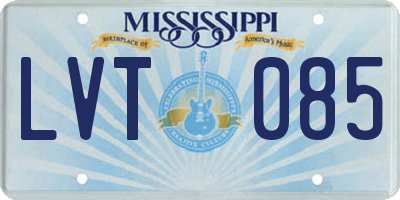 MS license plate LVT085