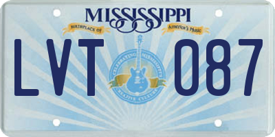 MS license plate LVT087