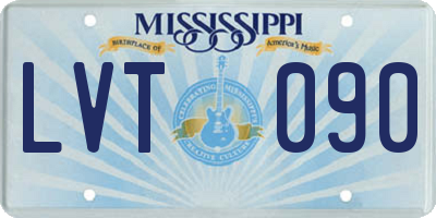 MS license plate LVT090