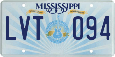 MS license plate LVT094
