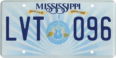 MS license plate LVT096