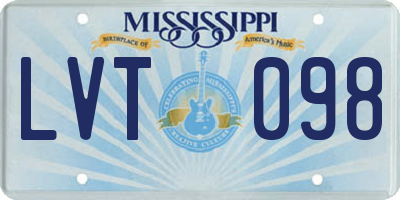 MS license plate LVT098