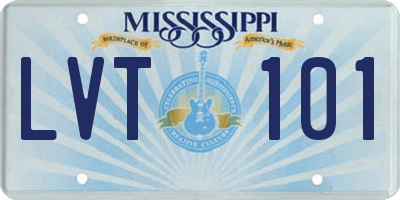 MS license plate LVT101