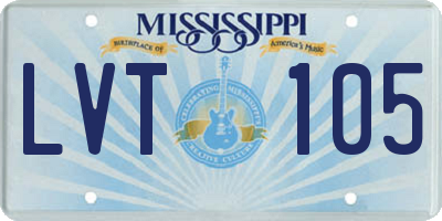 MS license plate LVT105