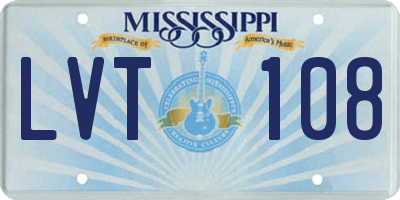 MS license plate LVT108