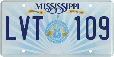 MS license plate LVT109