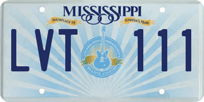 MS license plate LVT111