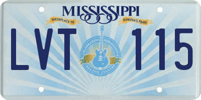 MS license plate LVT115