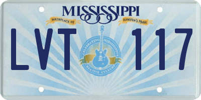 MS license plate LVT117