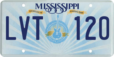 MS license plate LVT120