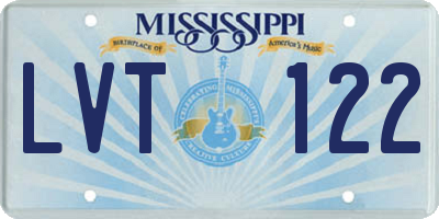 MS license plate LVT122