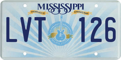 MS license plate LVT126